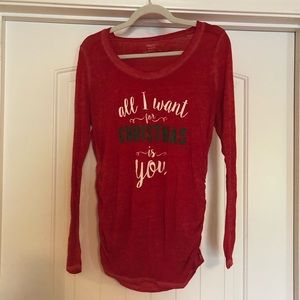 Christmas Maternity Long Sleeved Shirt
